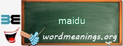 WordMeaning blackboard for maidu